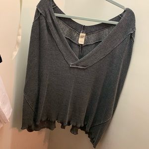 Long sleeve grey free people top